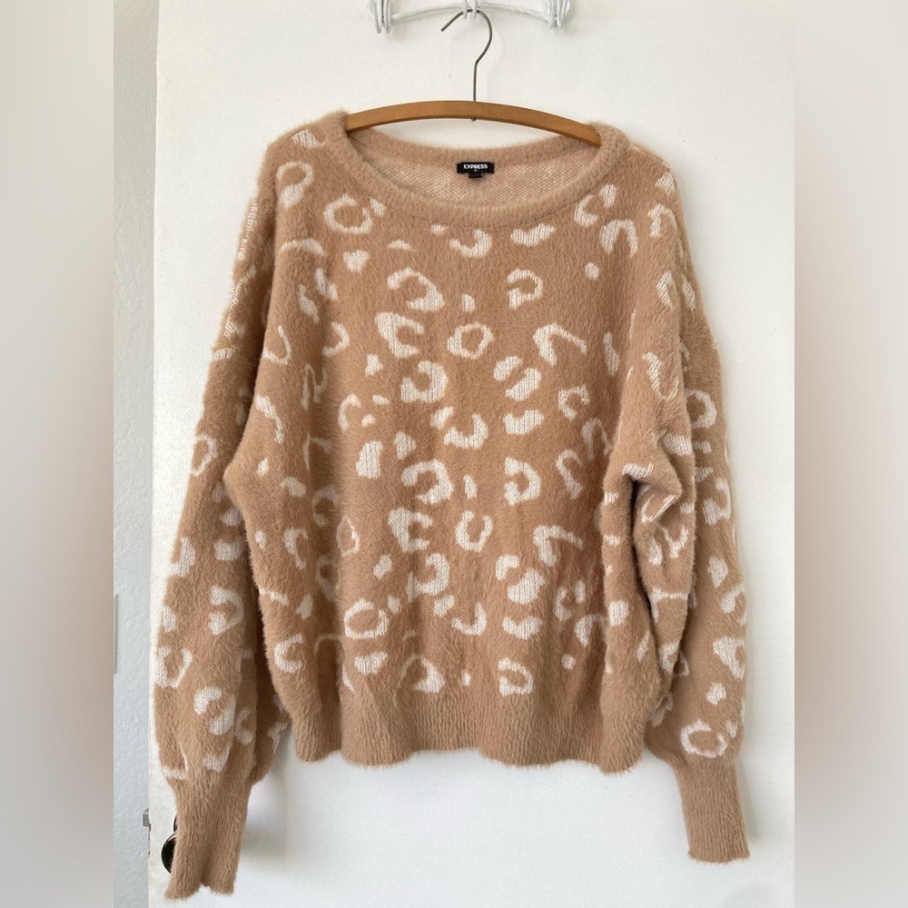 Express Cozy Knit in Tan and Cream